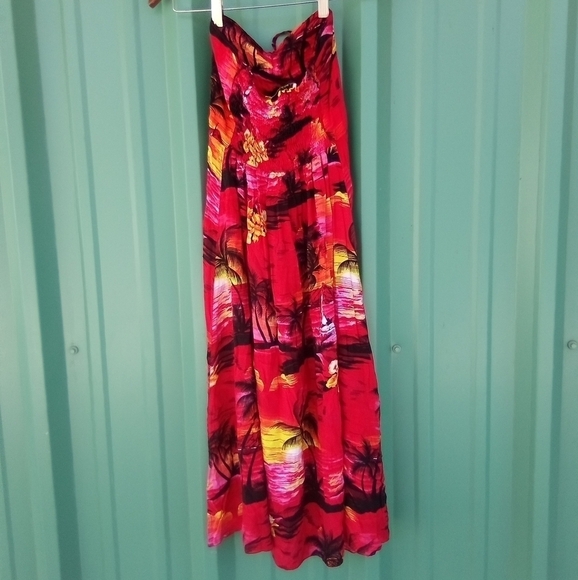 Women's Tropical Hawaiian Luau High Low Halter Midi Dress Size Small Hawaii - Picture 4 of 5